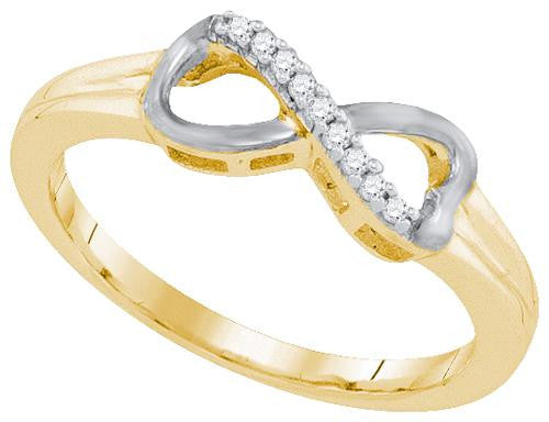 925 Sterling Silver Yellow 0.05CTW DIAMOND FASHION RING