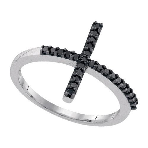 925 Sterling Silver White 0.20CTW DIAMOND FASHION RING