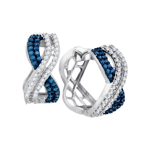 1 CTW-Diamond FASHION BLUE EARRING