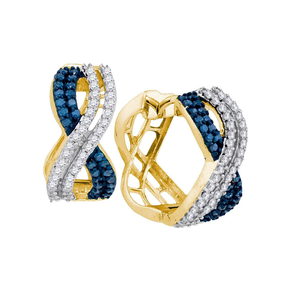 1 CTW-Diamond FASHION BLUE EARRING