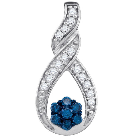 1-4CTW-Diamond FASHION BLUE PENDANT