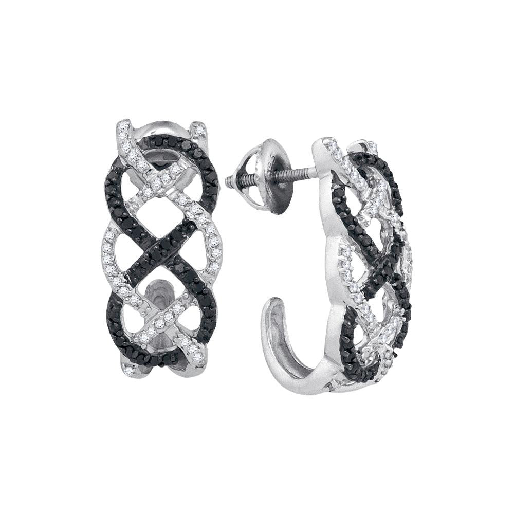 1-2CTW-Diamond FASHION BLACK EARRINGS