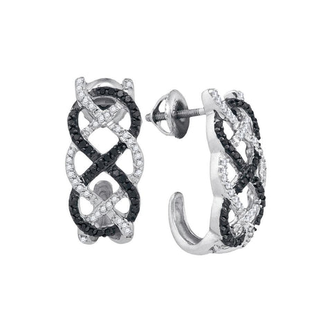 1-2CTW-Diamond FASHION BLACK EARRINGS