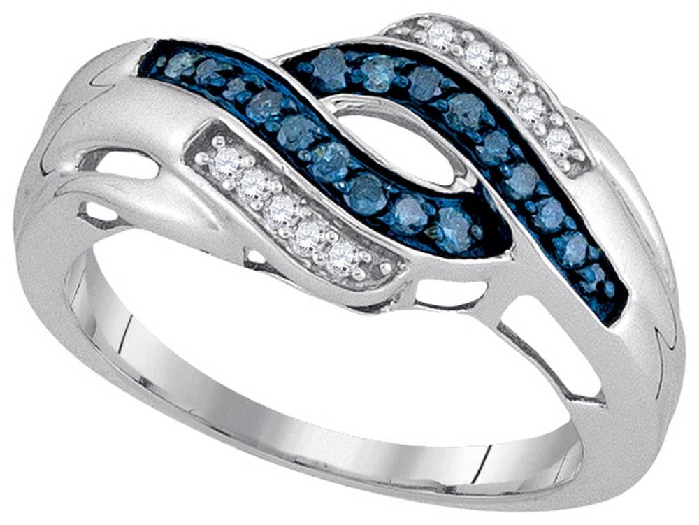 1-4CTW-Diamond FASHION BLUE RING