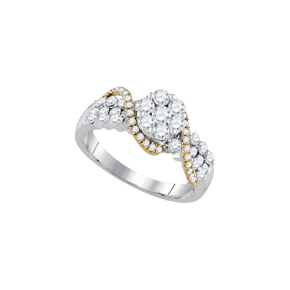 1 1-5CTW-Diamond FLOWER BRIDAL RING