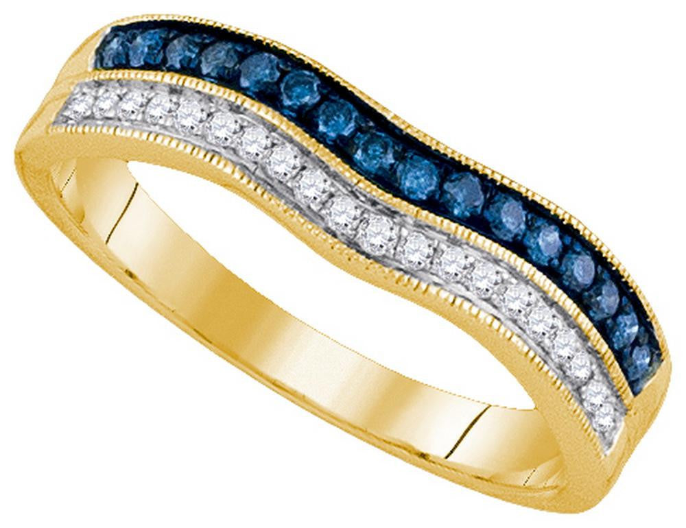 1-4CTW-Diamond FASHION BLUE BAND