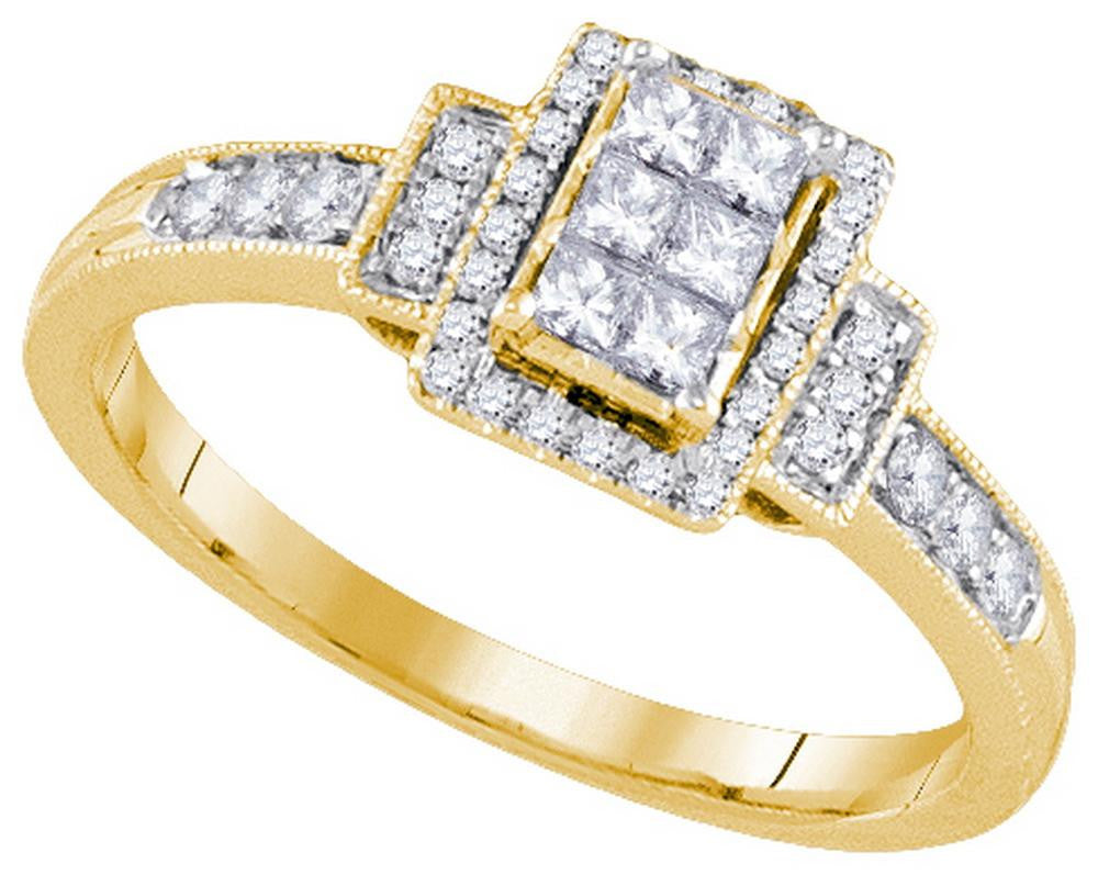 3-8CTW-Diamond INVISIBLE BRIDAL RING