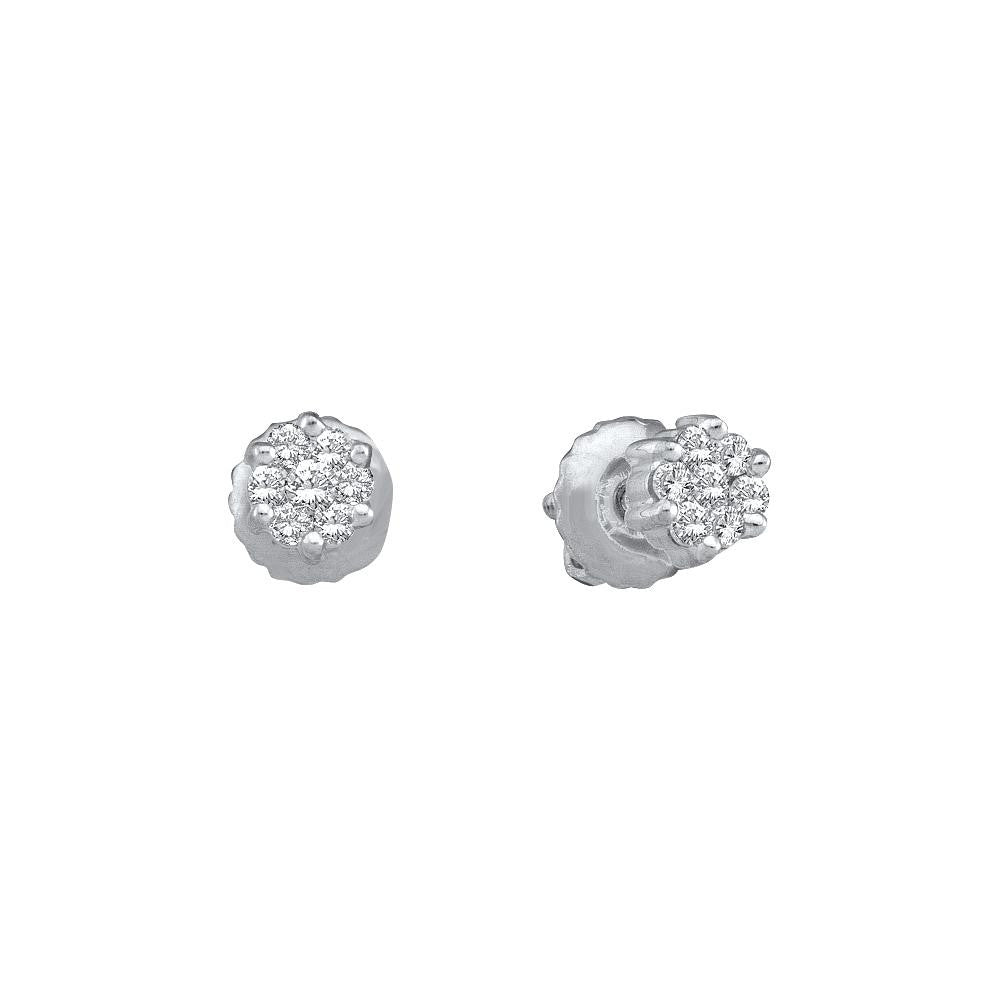 1-6CT-Diamond FLOWER EARRINGS