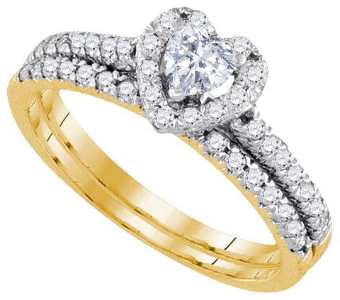 3-4CTW-Diamond 1-3CT-CHEART BRIDAL SET