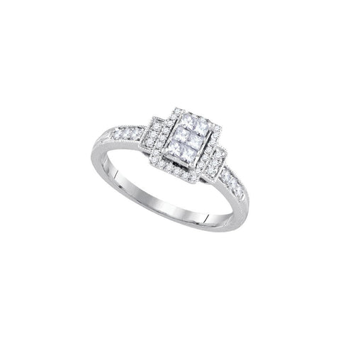 3-8CTW-Diamond INVISIBLE BRIDAL RING