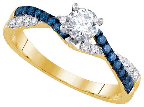 3-4CTW-Diamond 3-8CT-CRD BRIDAL BLUE RING