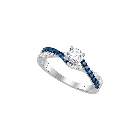 3-4CTW-Diamond 3-8CT-CRD BRIDAL BLUE RING