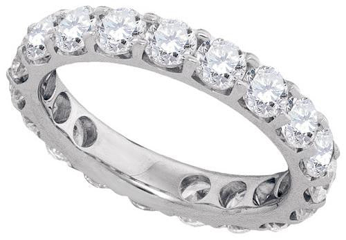 14KT White Gold 3.00CTW DIAMOND MACHINE-SET BAND