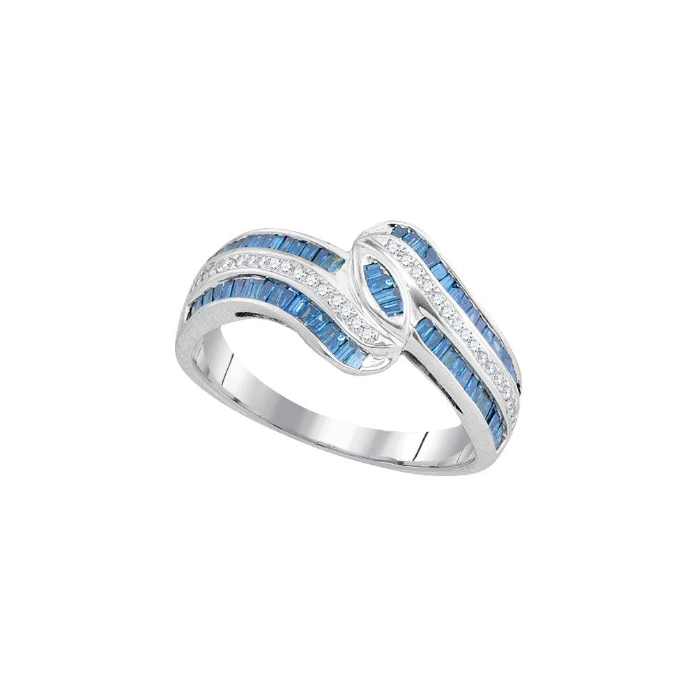 5-8CTW-Diamond BLUE  RING