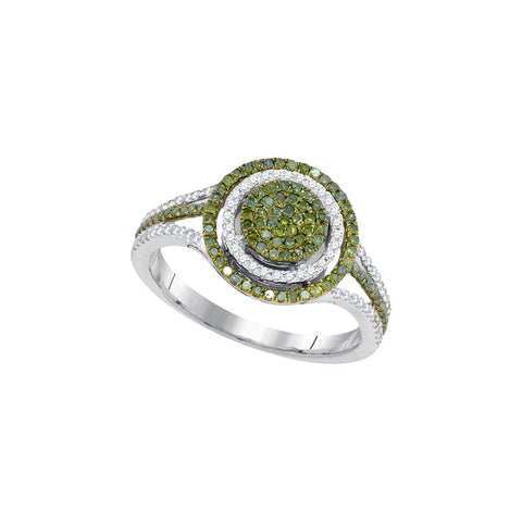 3-8CTW-Diamond MICRO-PAVE GREEN RING