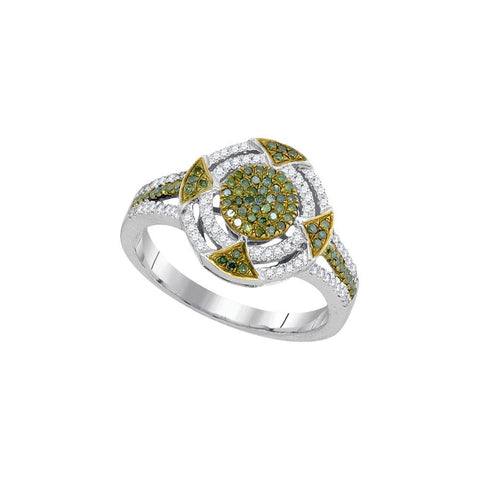 1-3CTW-Diamond MICRO-PAVE GREEN RING