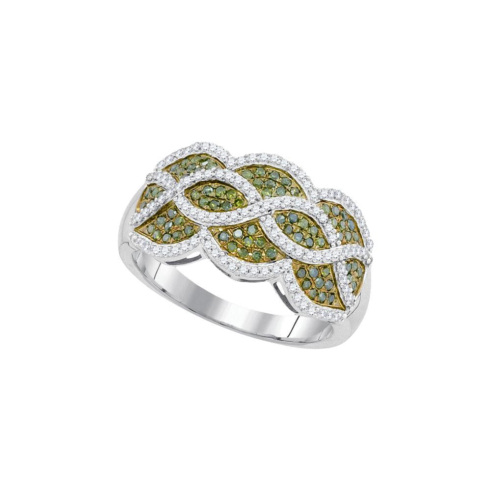 1-2CTW-Diamond MICRO-PAVE GREEN RING