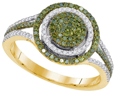 3-8CTW-Diamond MICRO-PAVE GREEN RING