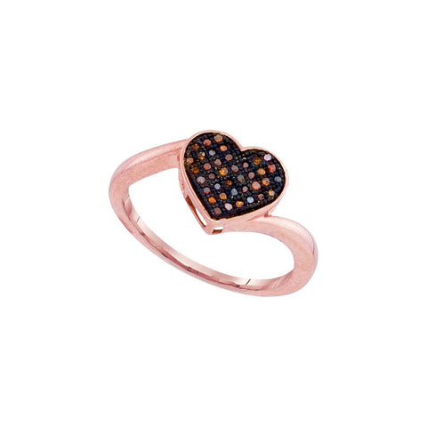 1-10CTW-Diamond MICRO-PAVE HEART RED RING