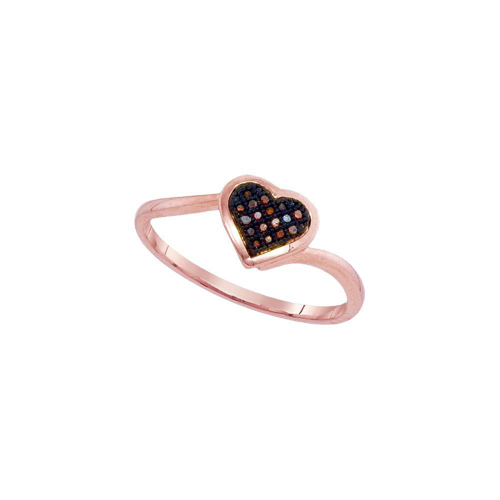 1-20CTW-Diamond MICRO-PAVE HEART RED RING