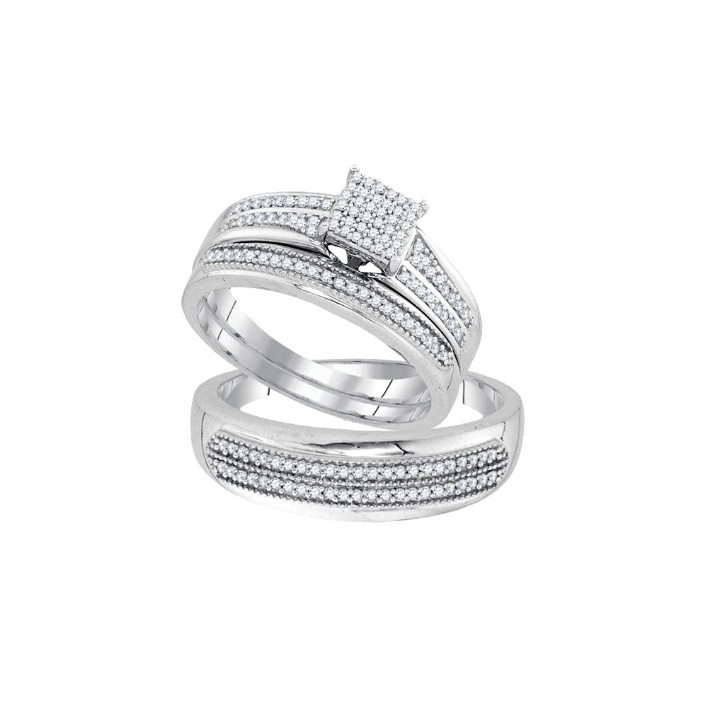 1-2CTW-Diamond MICRO-PAVE TRIO SET