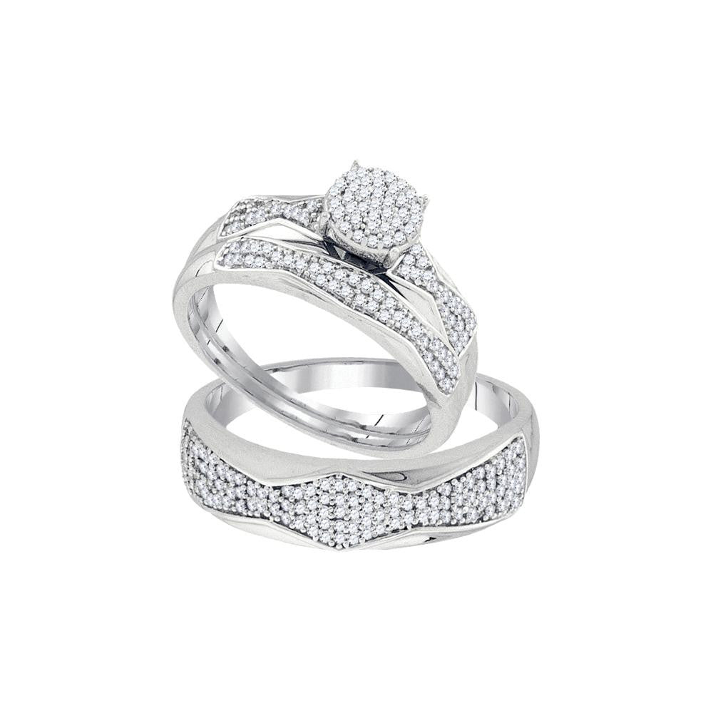 1-2CTW-Diamond MICRO-PAVE TRIO SET