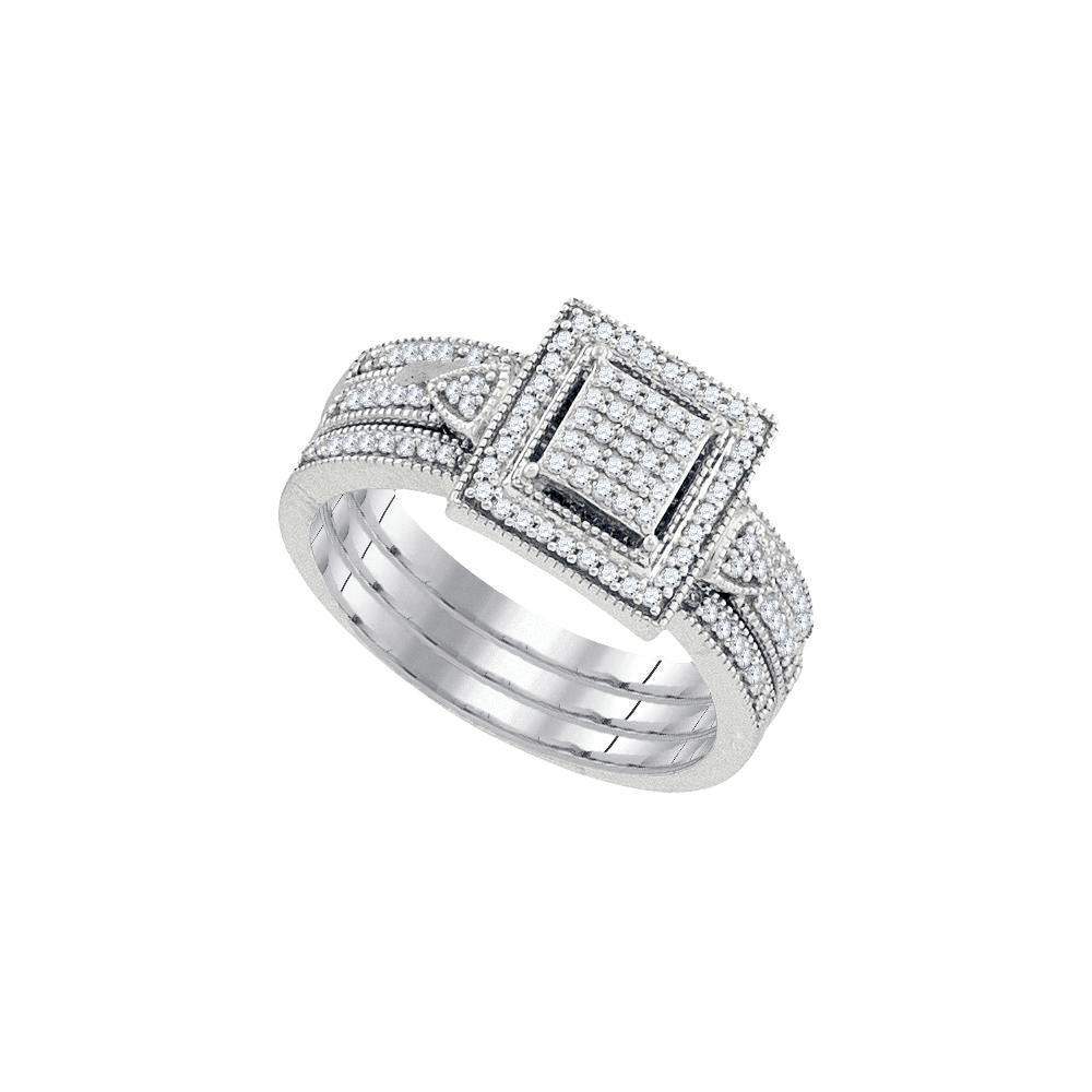 1-3CTW-Diamond MICRO-PAVE BRIDAL SET