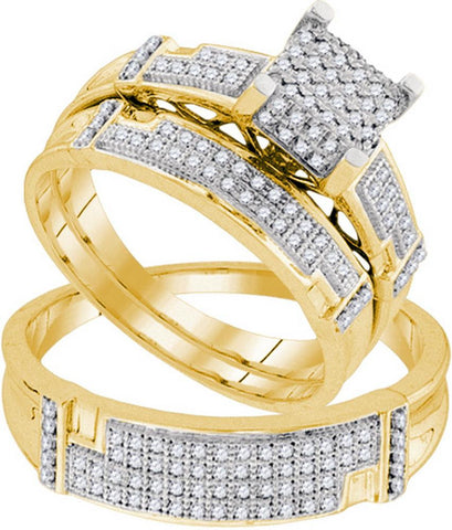 1-2CTW-Diamond MICRO-PAVE TRIO SET