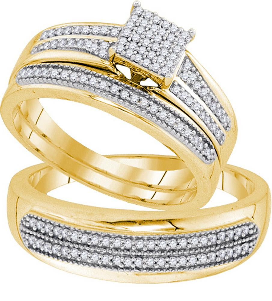 1-2CTW-Diamond MICRO-PAVE TRIO SET