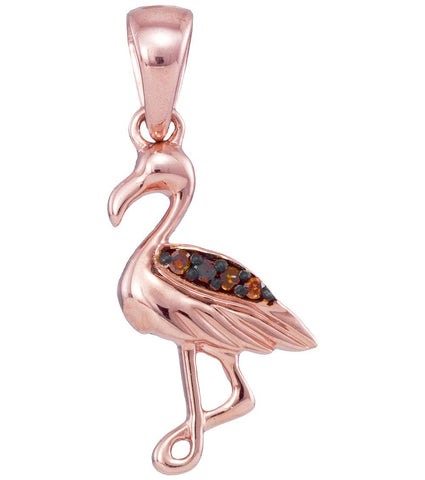 0.013CTW-Diamond BIRD RED PENDANT