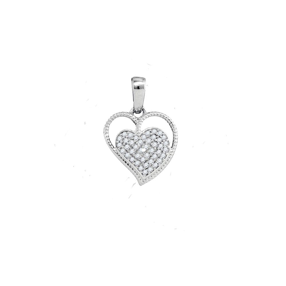 1-10CTW-Diamond MICRO-PAVE HEART PENDANT