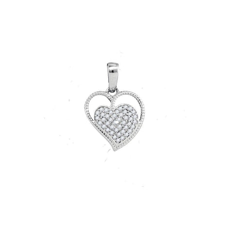 1-10CTW-Diamond MICRO-PAVE HEART PENDANT