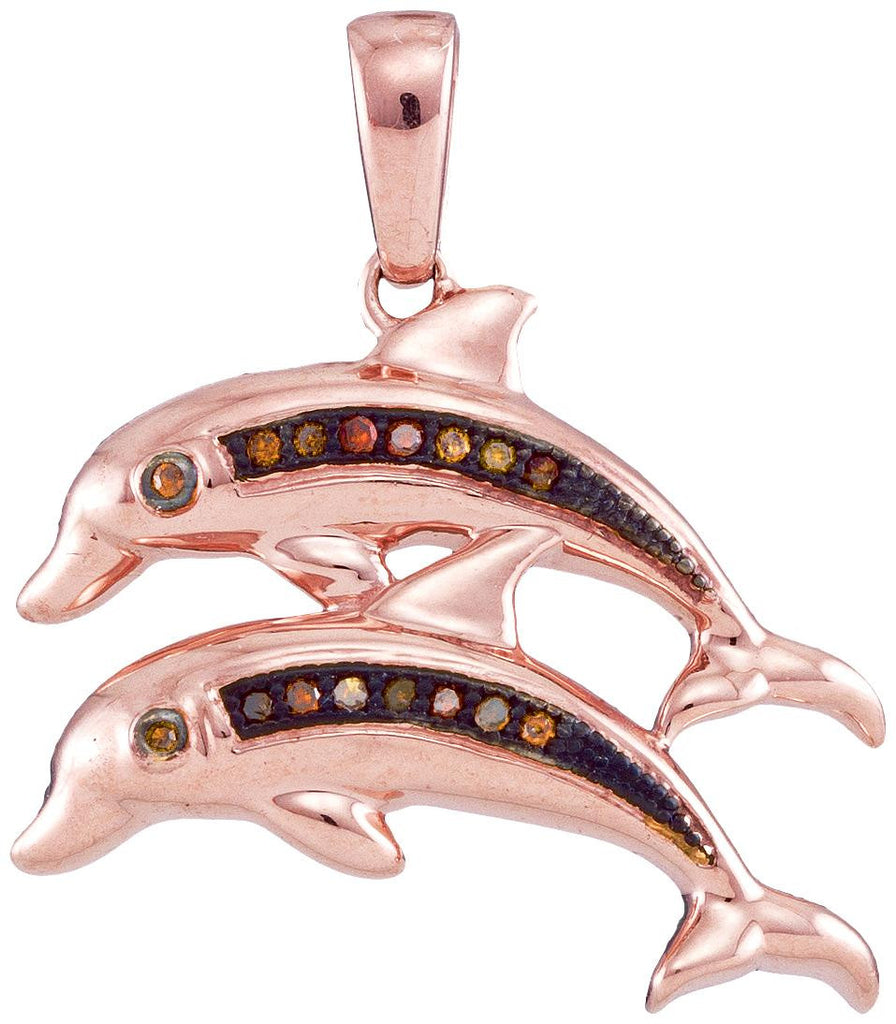 1-20CTW-Diamond FISH RED PENDANT