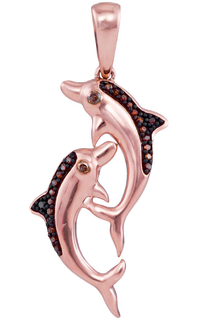 1-12CTW-Diamond FISH RED PENDANT