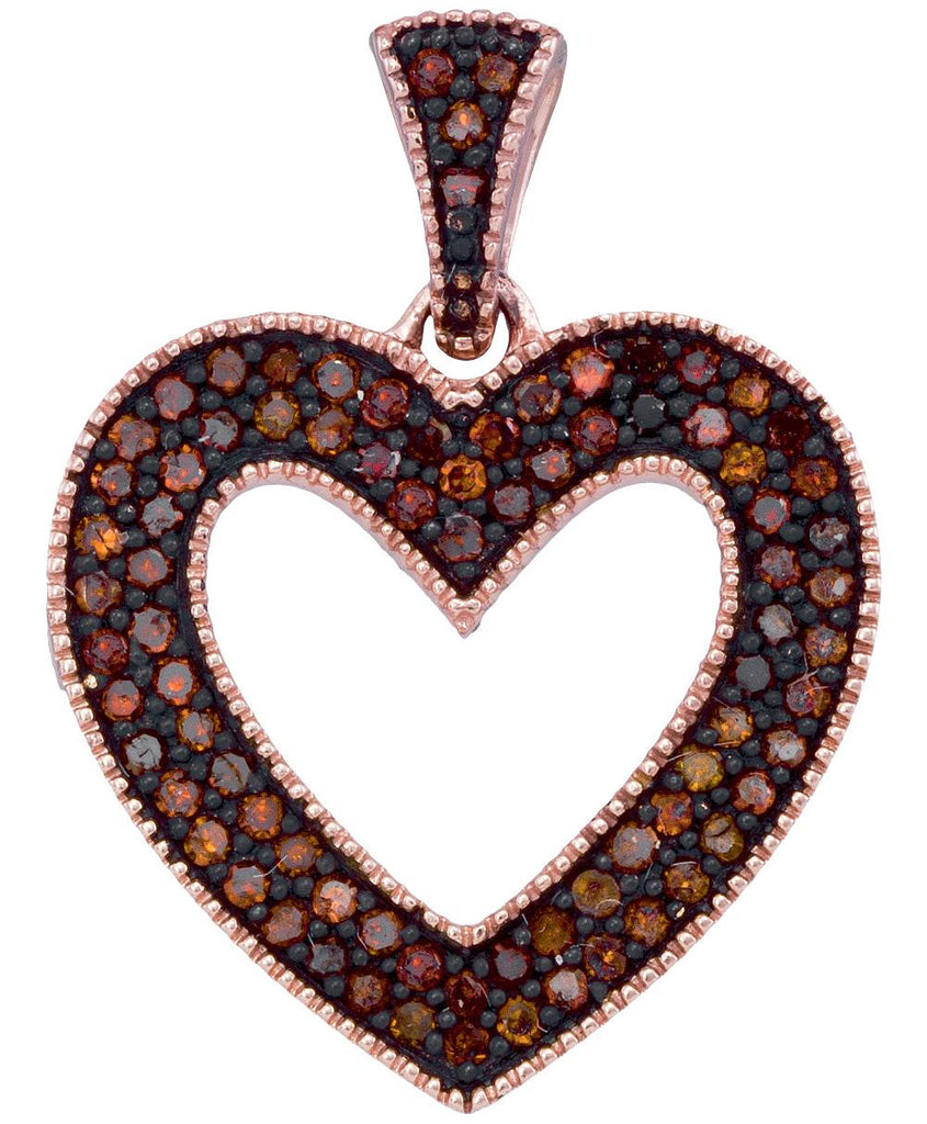 1-4CTW-Diamond HEART RED PENDANT