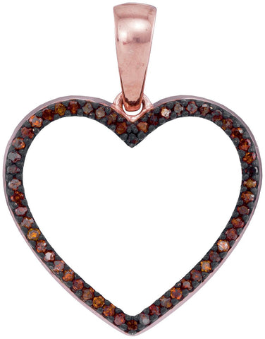 1-6CTW-Diamond HEART RED PENDANT