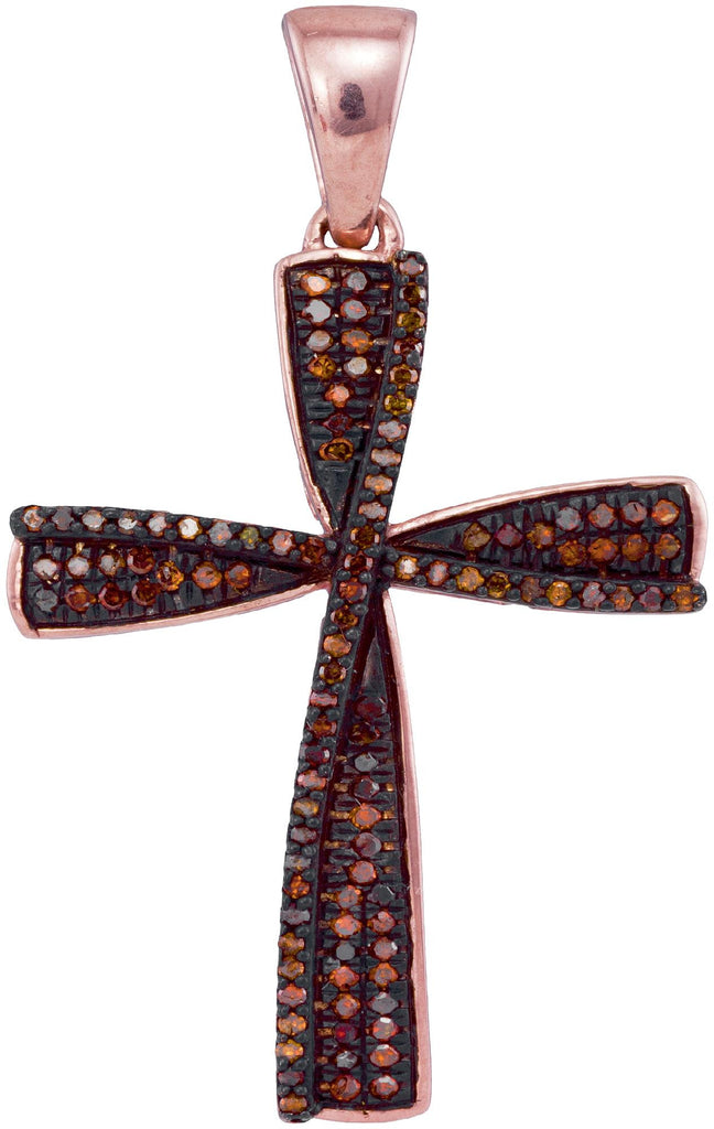 1-4CTW-Diamond CROSS RED PENDANT