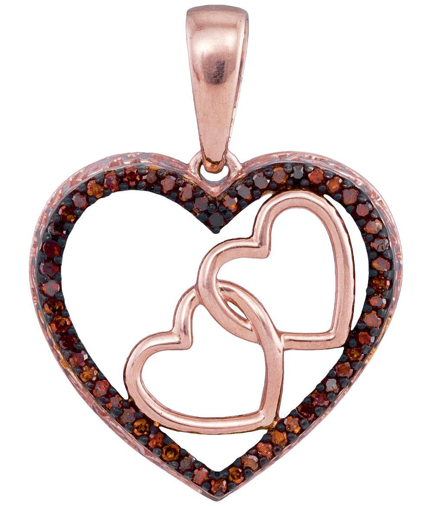 1-6CTW-Diamond HEART RED PENDANT