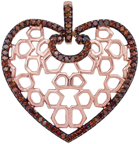 1-4CTW-Diamond HEART RED PENDANT