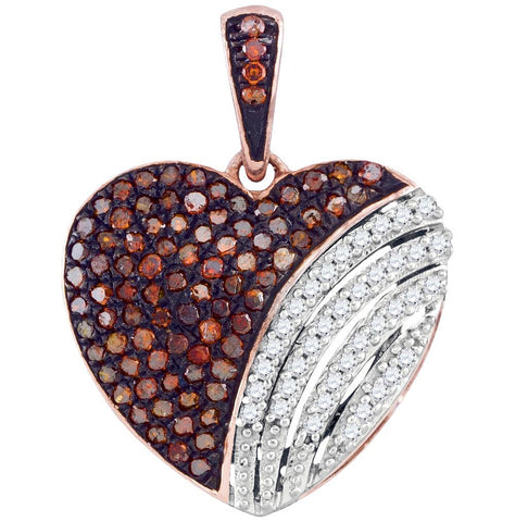 1-3CTW-Diamond HEART RED PENDANT