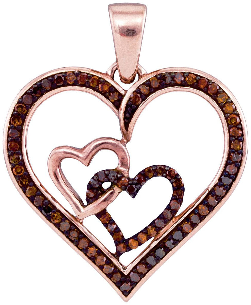 1-4CTW-Diamond HEART RED PENDANT