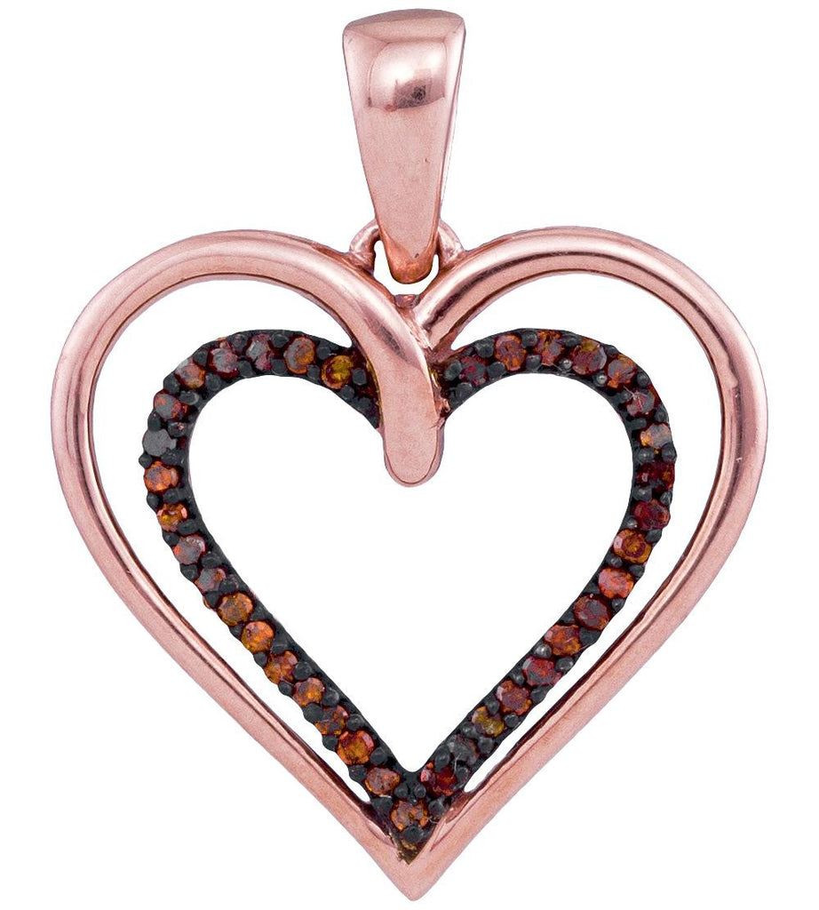 1-10CTW-Diamond HEART RED PENDANT