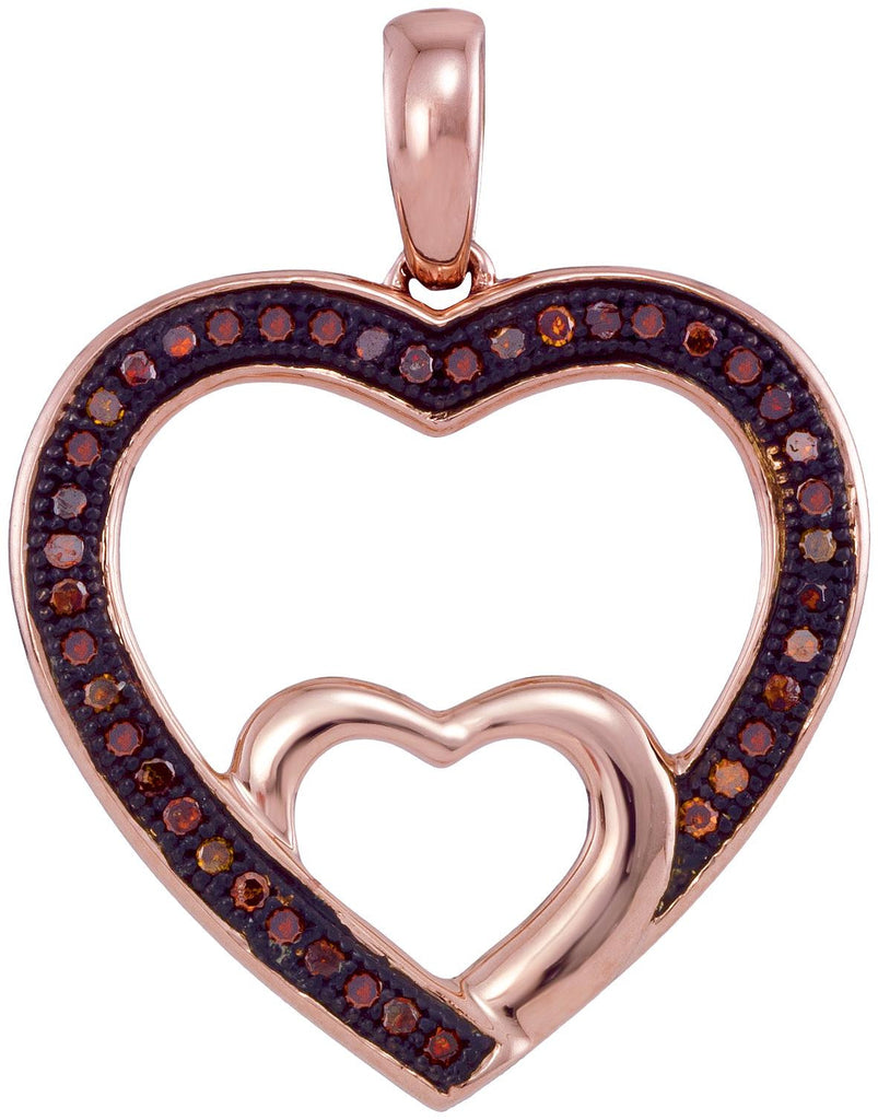 1-8CTW-Diamond HEART RED PENDANT