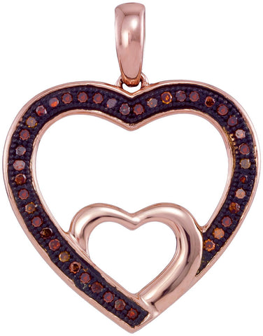 1-8CTW-Diamond HEART RED PENDANT