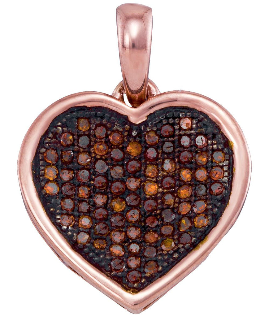 1-4CTW-Diamond HEART RED PENDANT