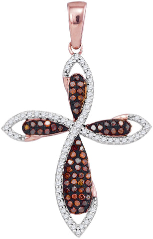 1-3CTW-Diamond CROSS RED PENDANT