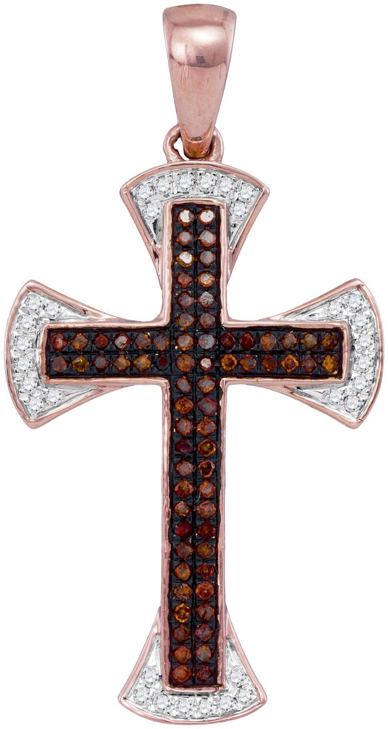 1-4CTW-Diamond CROSS RED PENDANT