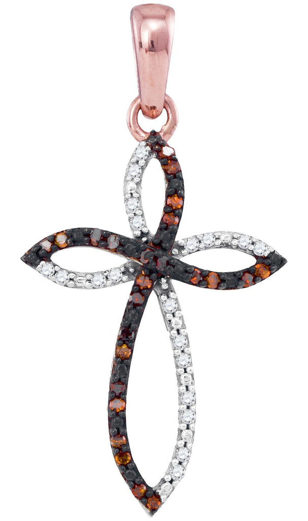 1-10CTW-Diamond CROSS RED PENDANT