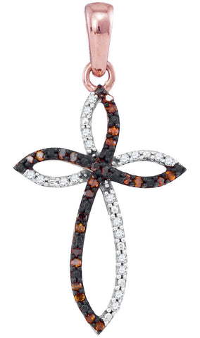 1-10CTW-Diamond CROSS RED PENDANT