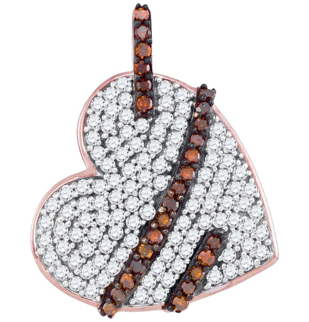 1-3CTW-Diamond RED HEART PENDANT